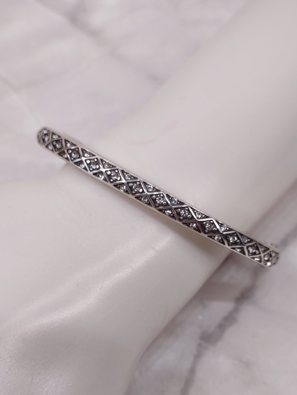 Brighton Crystal Lattice Hinged Bangle Bracelet